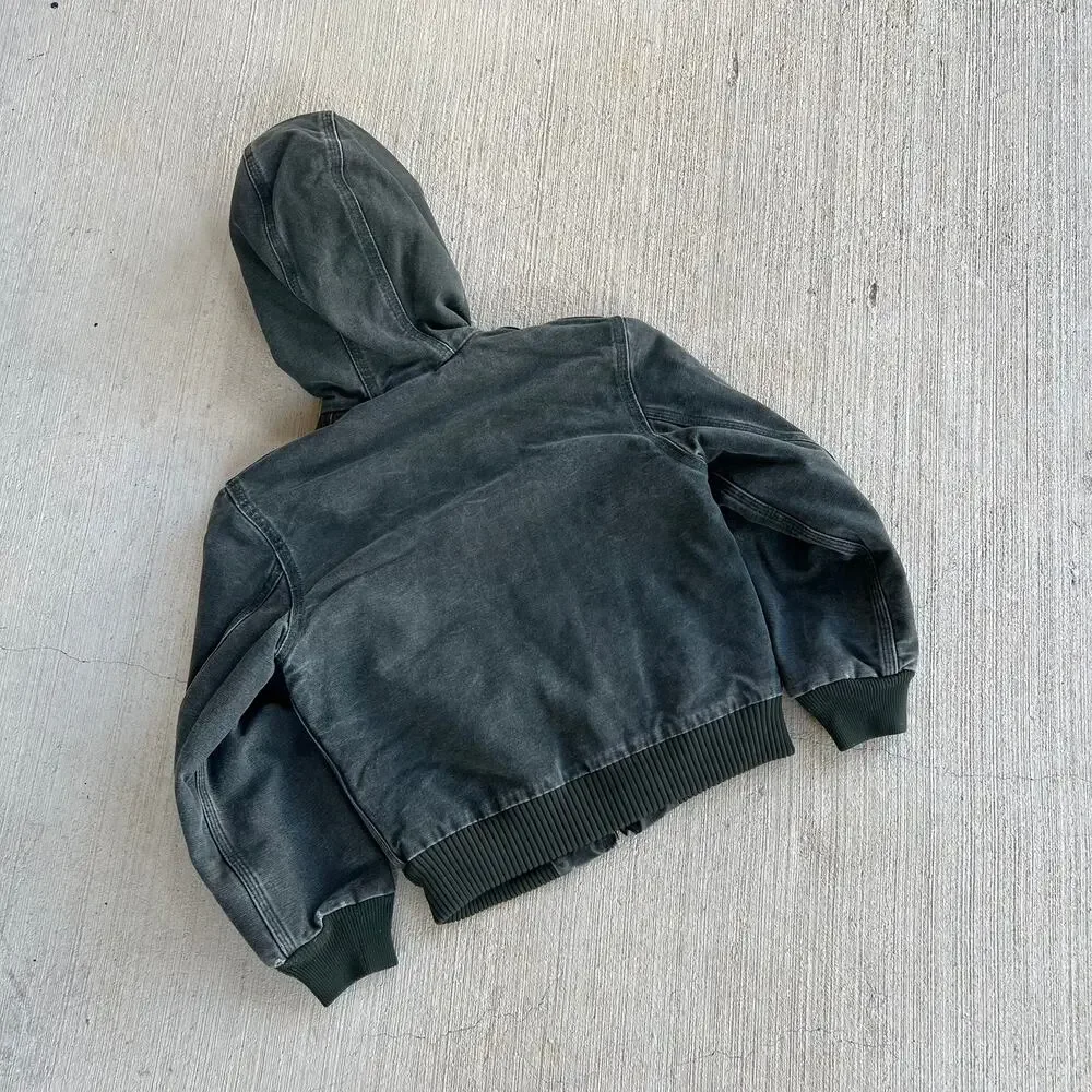 Carhartt YOUTH green hooded work wear jacket